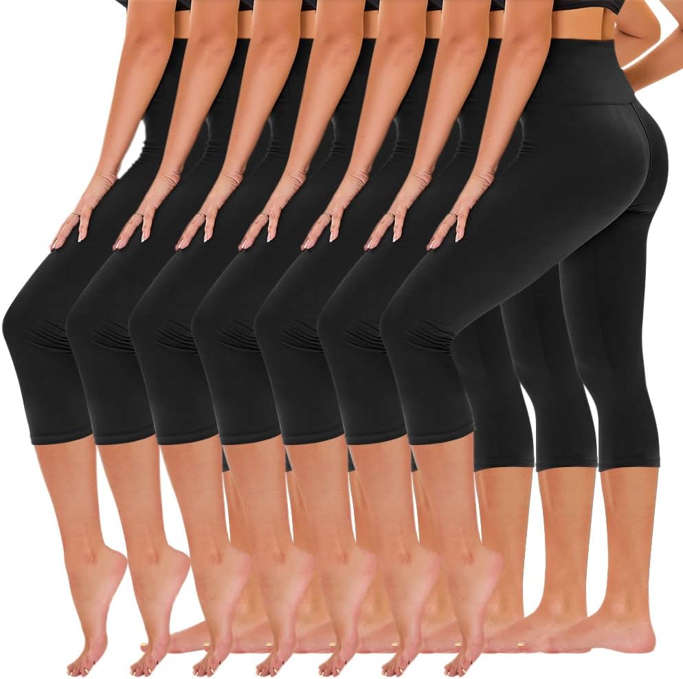 High Waisted Yoga Pants with Pockets - 7 Pack Leggings