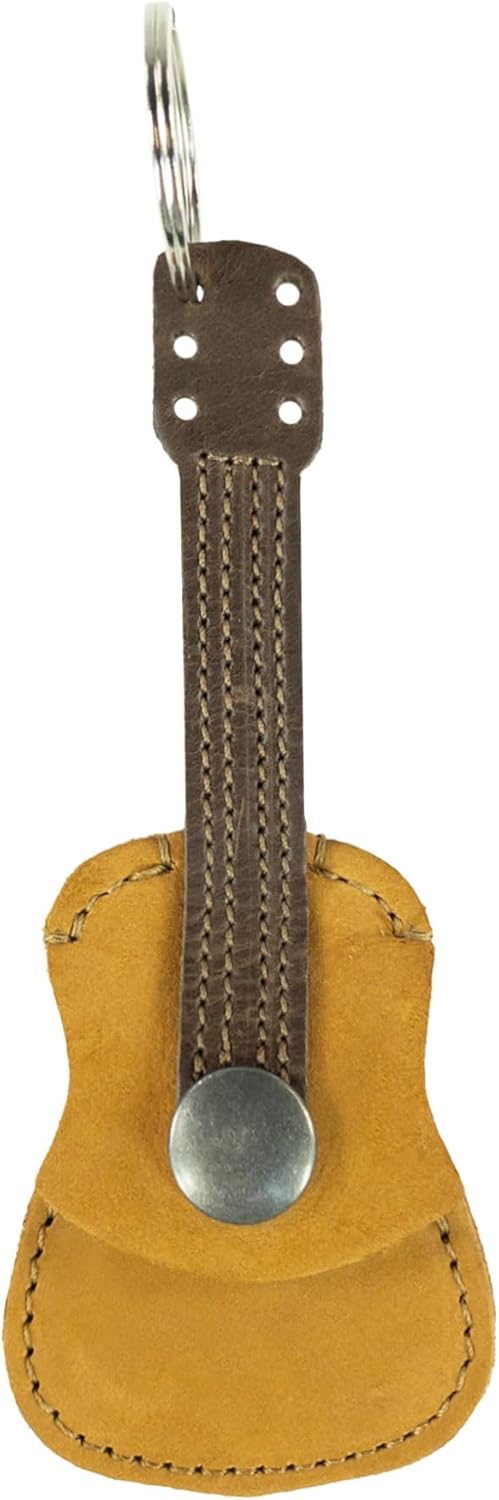 Leather Guitar Pick Holder Keychain :: Handmade & Durable!