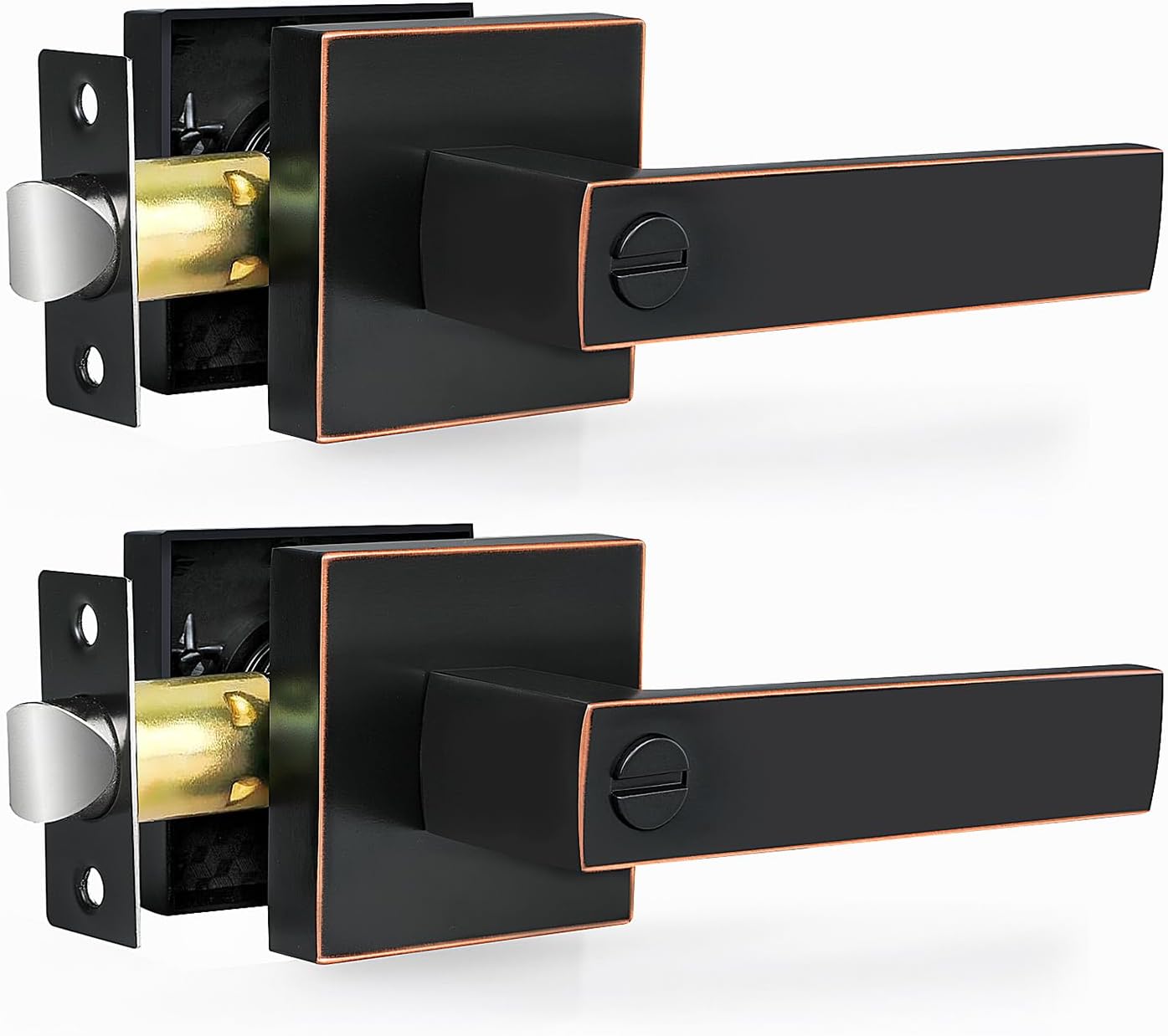 Privacy Door Levers 2 Pack Oil Rubbed Bronze Heavy Duty Handles