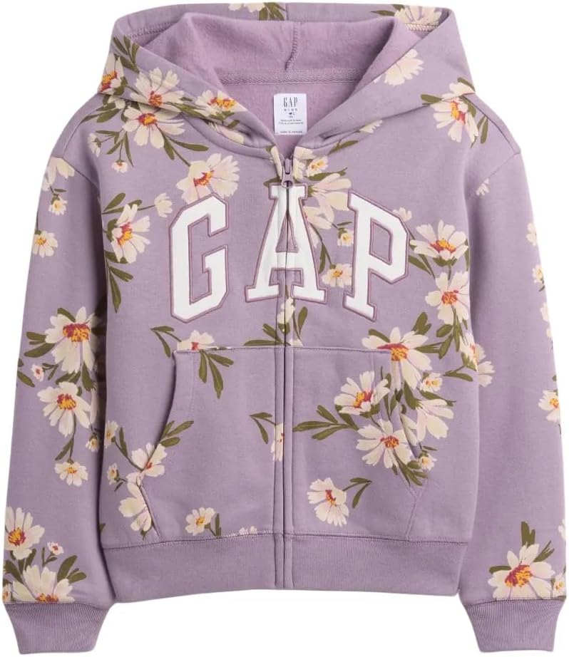 GAP Girls' Logo Hoodie Full Zip Sweatshirt for Cozy Comfort