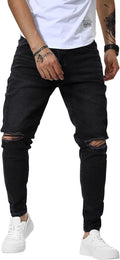 Mens Slim Fit Stretch Skinny Tapered Jeans - Comfortable Everyday Wear