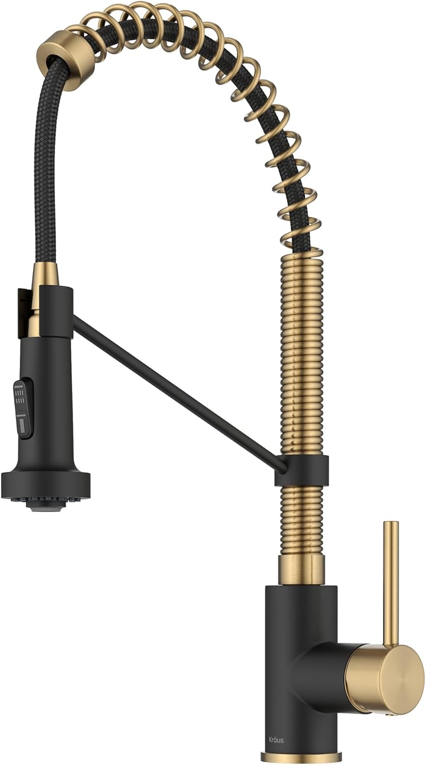 KRAUS Bolden Commercial Style Kitchen Faucet in Brushed Brass