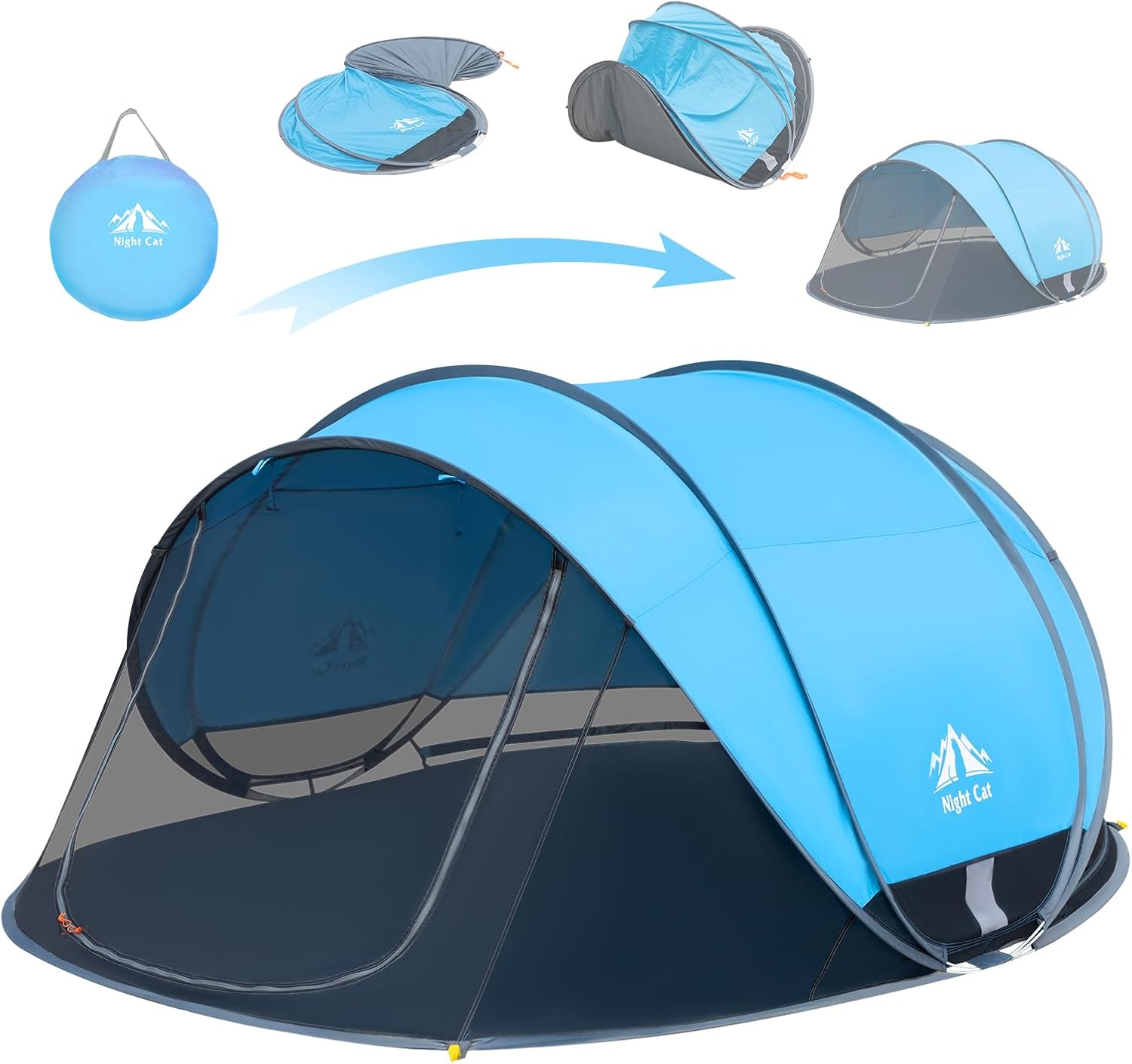 Night Cat Pop-up Beach Tent: Large Sun Shade for 2-4 Persons