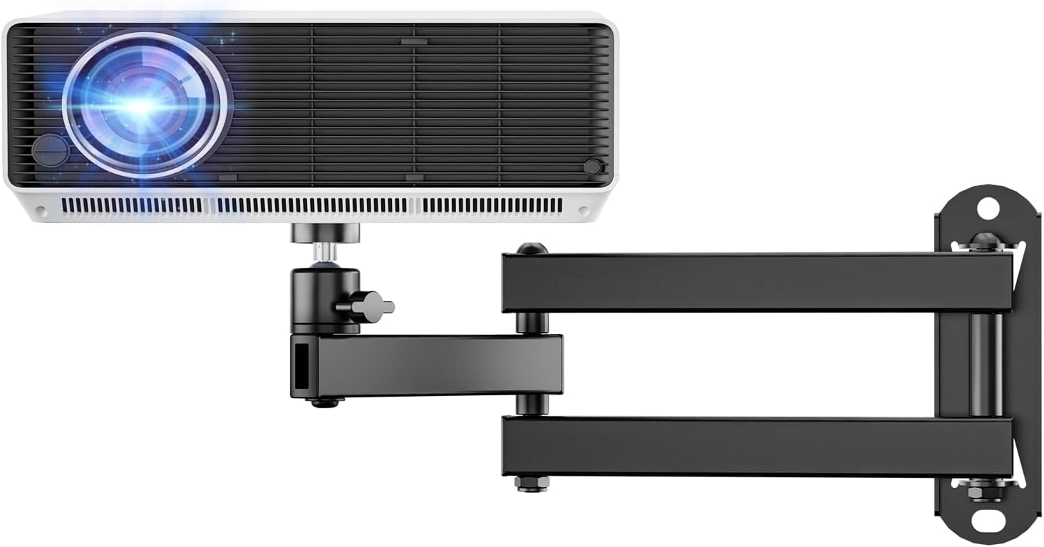 WALI Foldable Projector Wall Mount - Adjustable Stand, Aluminum Alloy, Easy Installation