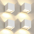 LED Outdoor Wall Lights 4 Pack - Adjustable 3-Color 15W Square Sconce