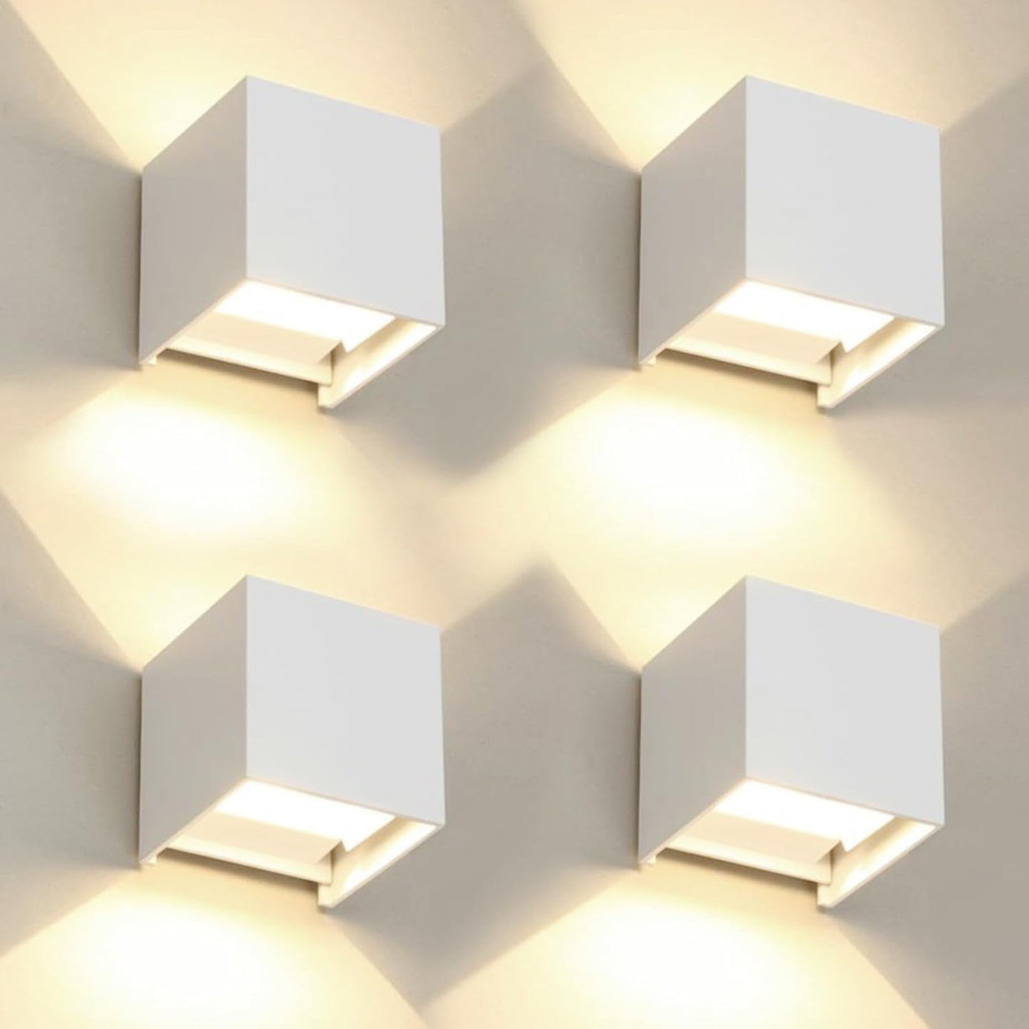 4 Pack LED Outdoor Wall Lights with Adjustable Colors and Design