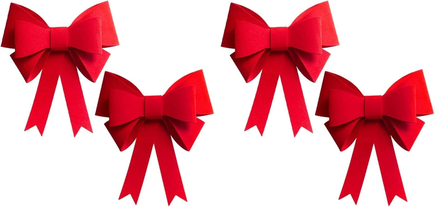 Amosfun Romantic Bow Tie Curtain Tiebacks - Large Red Velvet Bow