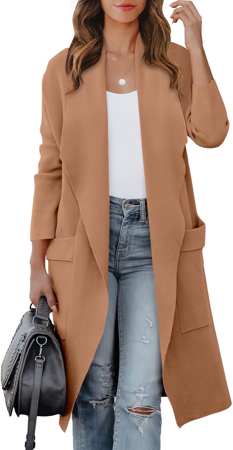 Stylish Women's Long Cardigan Sweater for Fall Fashion Trends