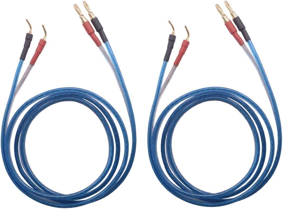 KK ZB-SB HiFi OFC Speaker Wire Set with 24k Gold Plated Connectors