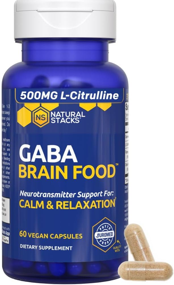 GABA Brain Food Supplement for Calm Relaxation and Sleep Aid
