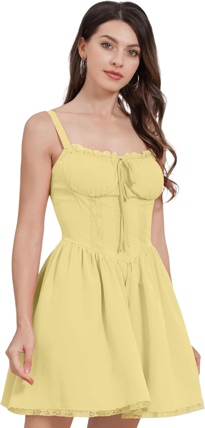 Chic Corset Dresses for Women with Spaghetti Straps and Lace