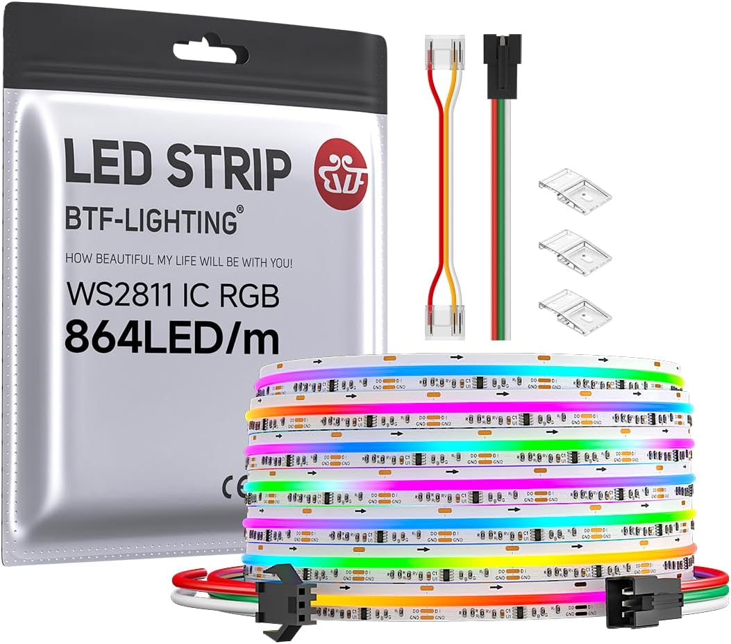 FCOB WS2811 IC RGB LED Strip for High Density Color Chasing