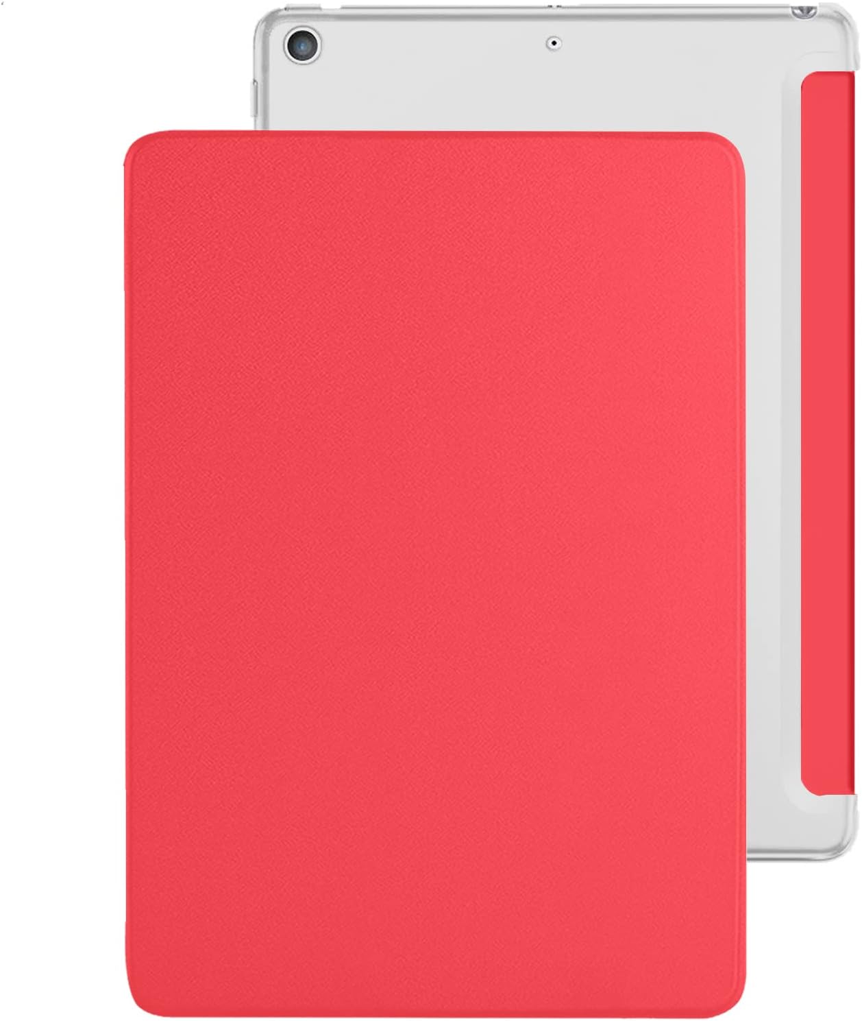 iPad 10.2 Inch 9th 8th 7th Gen Trifold PU Leather Case - Red