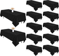 12 Pack Black Tablecloths 60 x 126 in Rectangular Table Cloths