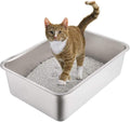 Stainless Steel Litter Box for Cat and Rabbit - Odor Control