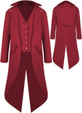 Mens Gothic Medieval Tailcoat Jacket - Victorian Steampunk Frock Coat