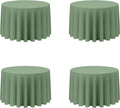 Sage Green 108 in Round Tablecloth 4 Pack - Washable Linen Look