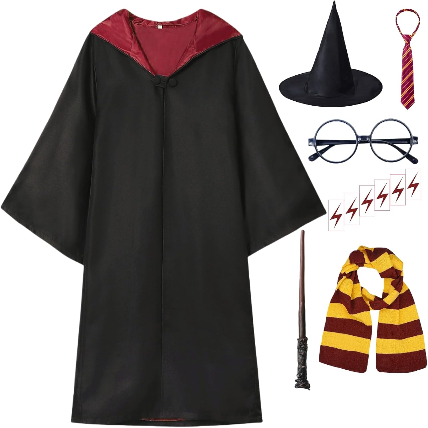 Wizard Costume for Boys Girls - Complete Robe Accessory Set