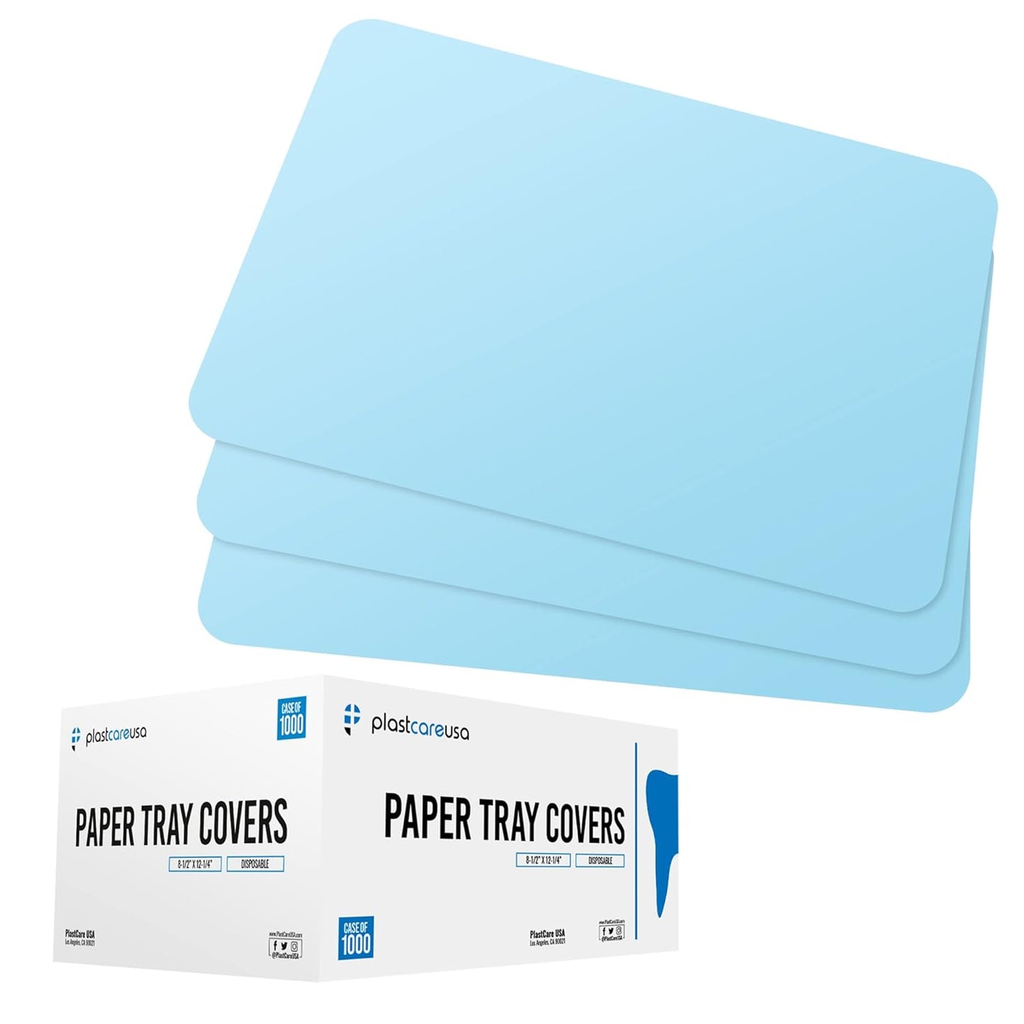 PlastCare USA Blue Disposable Tray Liners for Dental & Medical Use