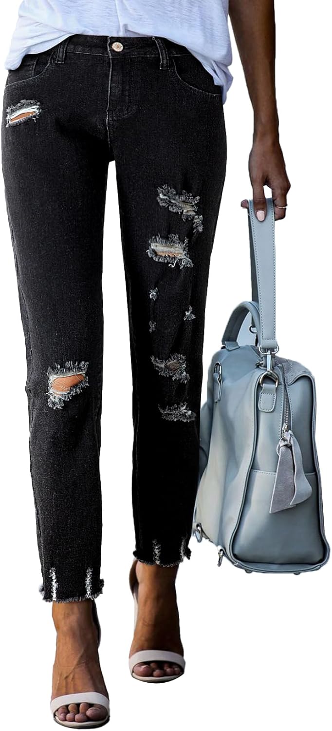 Stylish Women's Ripped Jeans for a Trendy Casual Look