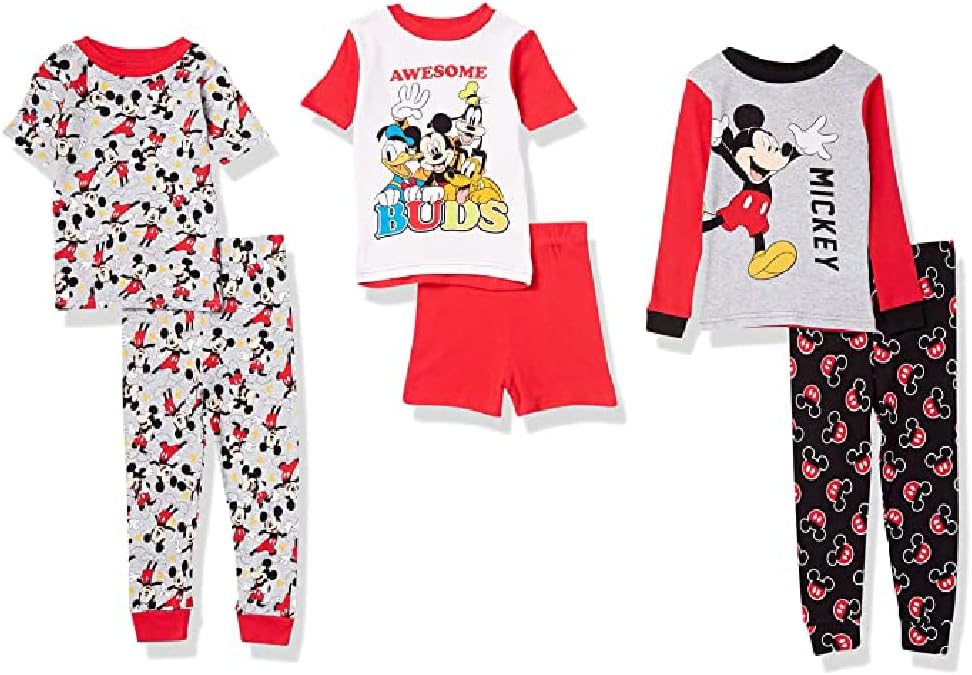 Disney Kids 6-Piece Cotton Pajama Set, Snug & Cute!