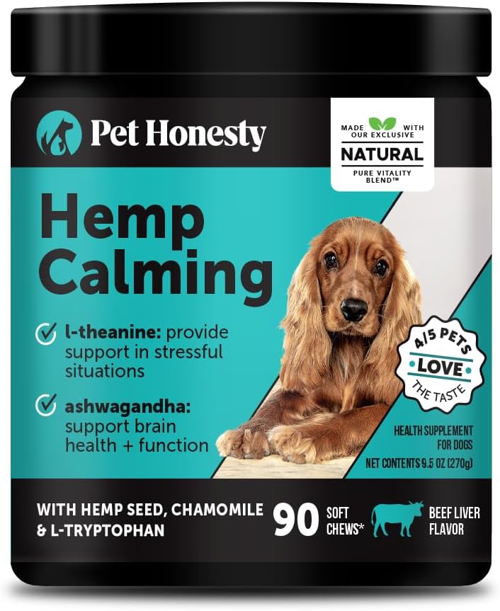Natural Hemp Calming Chews for Dogs - Stress Relief Supplement