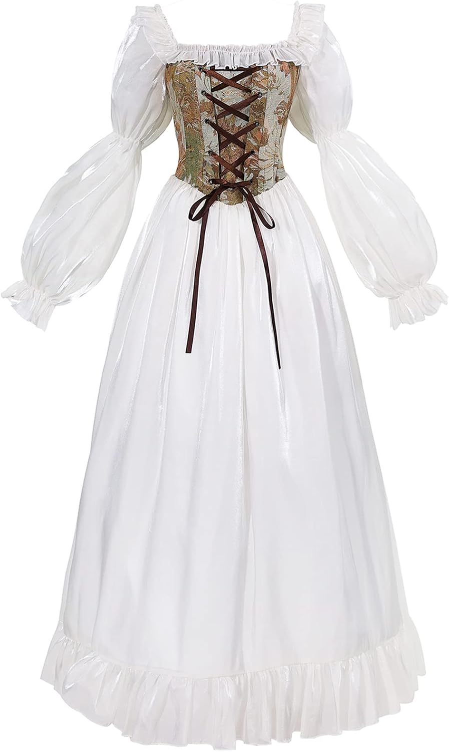 Victorian Medieval Costume White Renaissance Dress for Women
