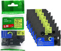 LM Tapes 6 Pack TZe-C31 Black on Fluorescent Yellow 12mm - Value Pack