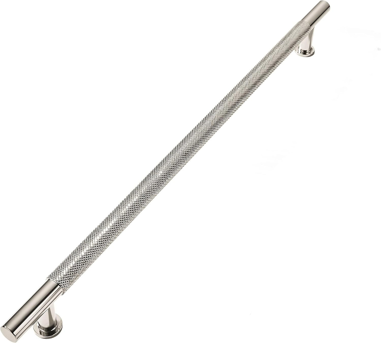 12 Inch Solid Knurled Appliance Pulls in Polished Nickel Finish