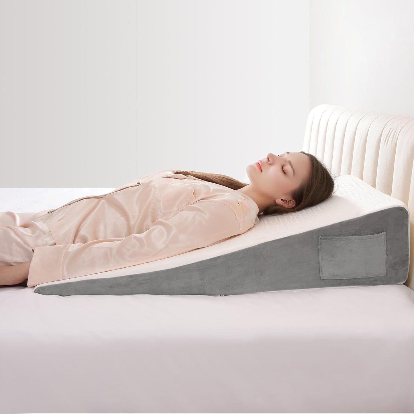 Vekkia 34in Extra-Long Wedge Pillow for Back & Arm Support