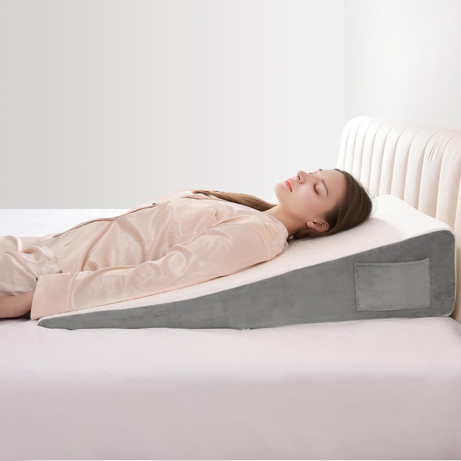 Vekkia 34in Extra-Long Wedge Pillow for Back & Arm Support