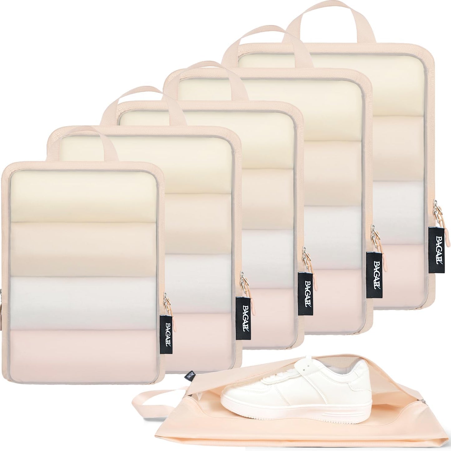 BAGAIL 6 Set Ultralight Compression Packing Cubes for Travel