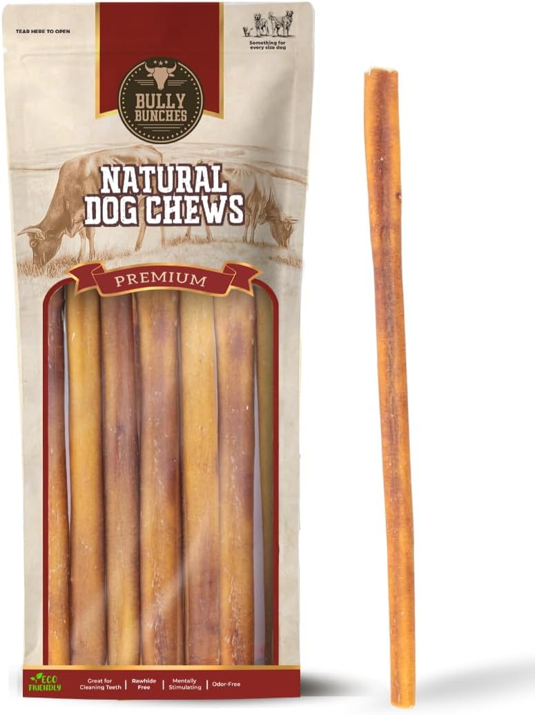 Premium 12 Inch Odor-Free Bully Sticks for Medium Dogs