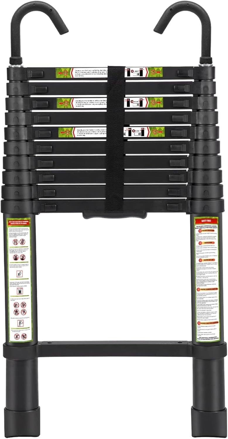Telescopic Ladder 10.5FT Aluminum Extension Ladder for Home Use