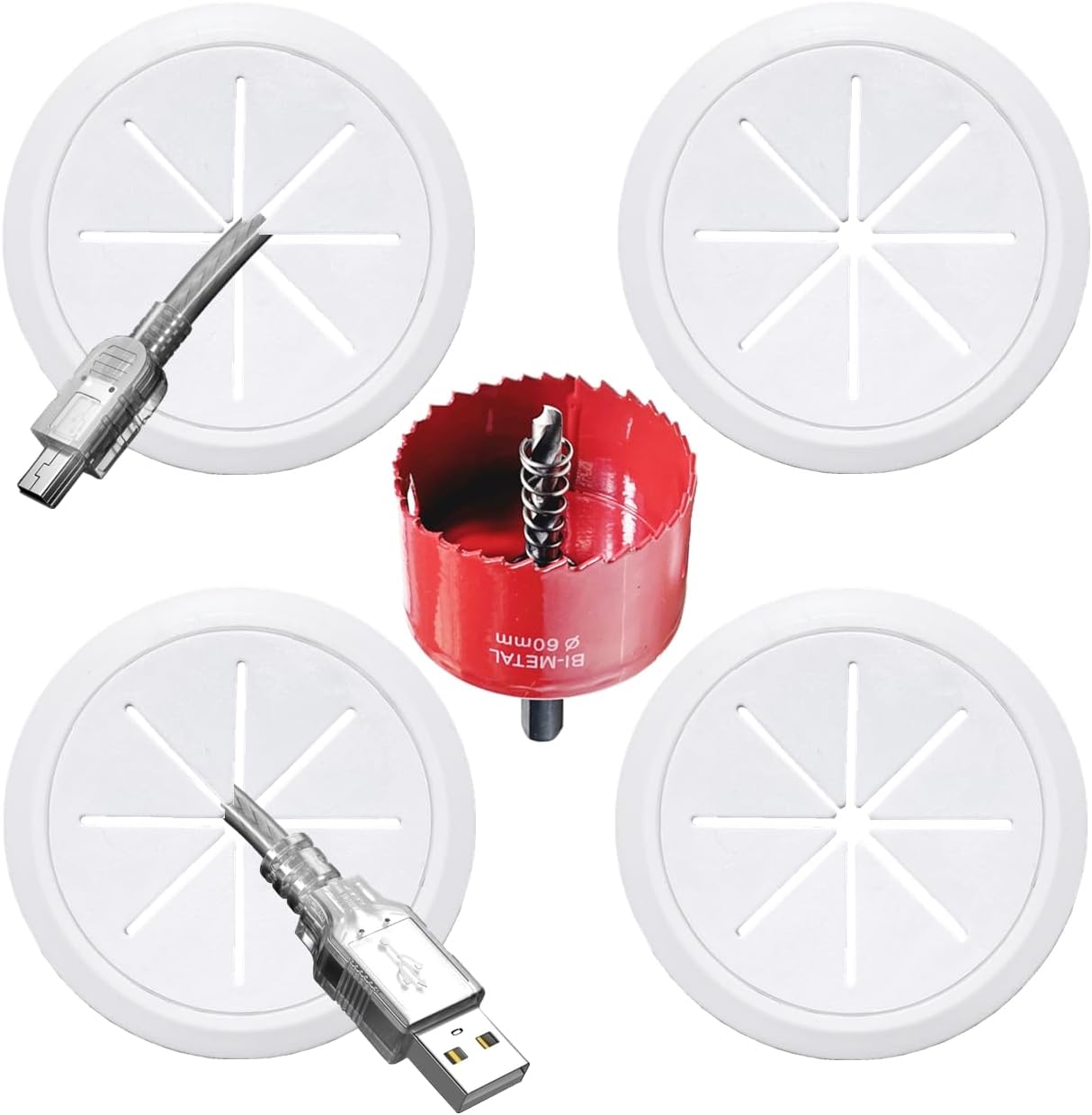 Easy Install 4 Pack TV Cord Hider Kit