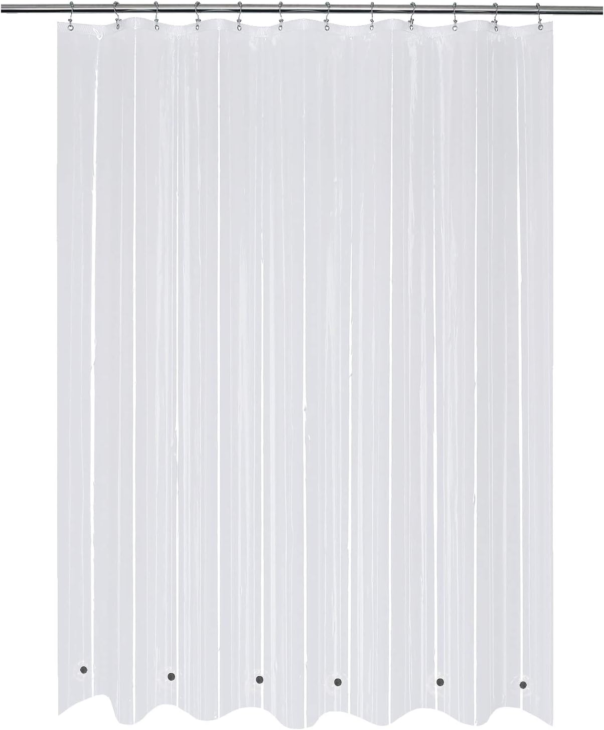 Premium Waterproof Shower Curtain Liner: 6 Magnets, 72x72