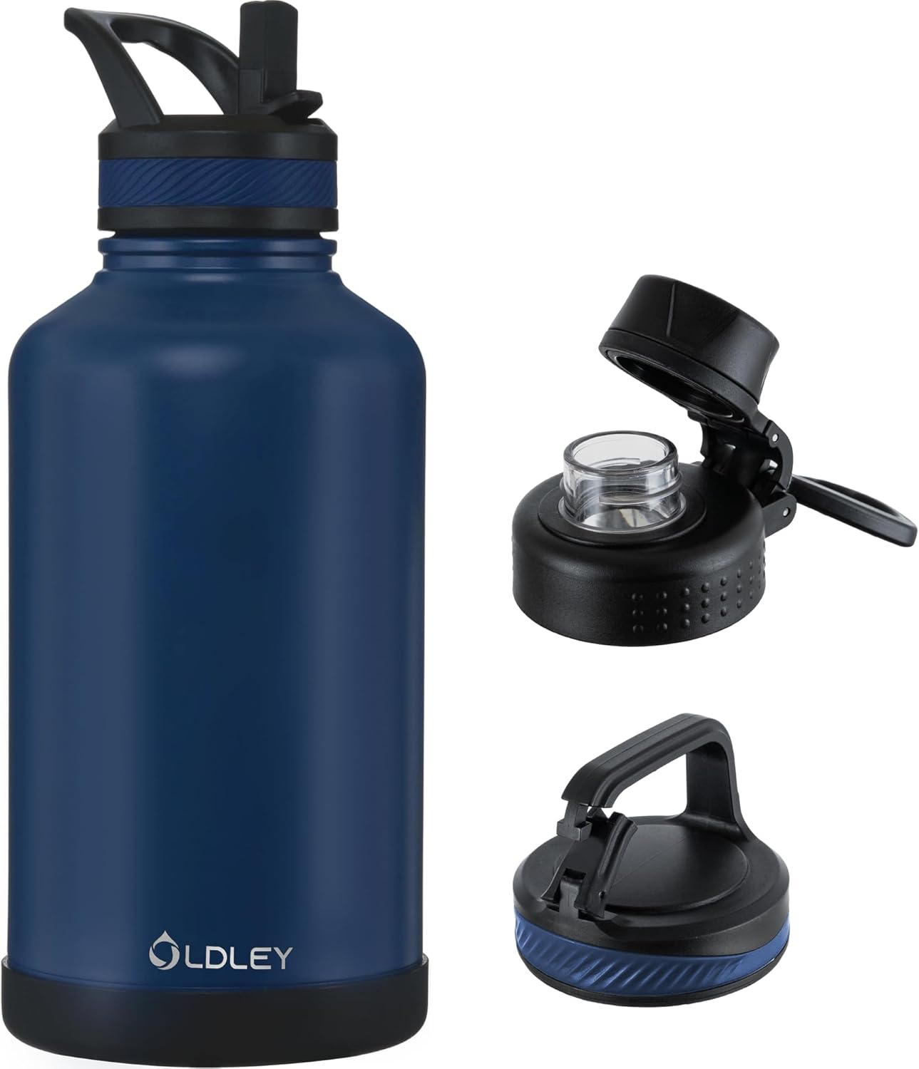 OLDLEY 64 oz Insulated Water Bottle With Straw for Active Lifestyles
