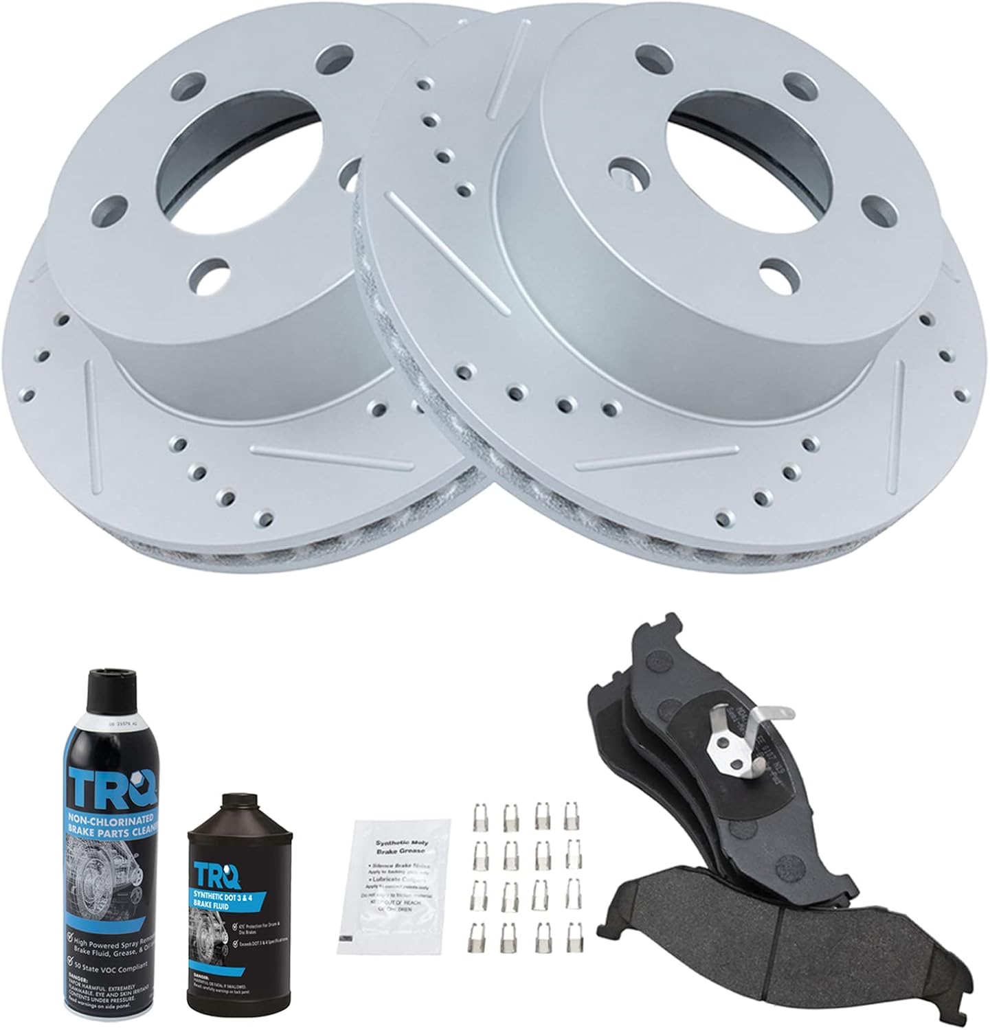 TRQ Front Performance Brake Pad & Rotor Kit for Jeep Cherokee