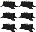 sancua Rectangle Tablecloths 6 Pack 90x156 in - Washable Black Table