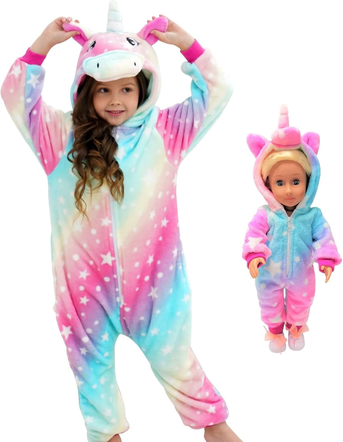 Unicorn Hooded Onesie Girls Halloween Costume for Kids Fun