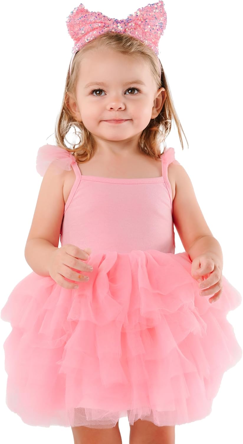 Birthday Girl Pink Tutu Dress with Custom Name and Age