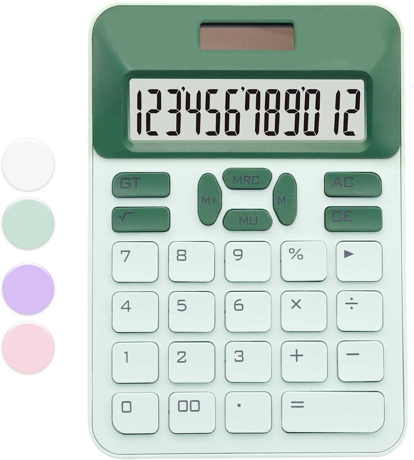 12-Digit Cute Green Calculator - Perfect for Office, Home, School