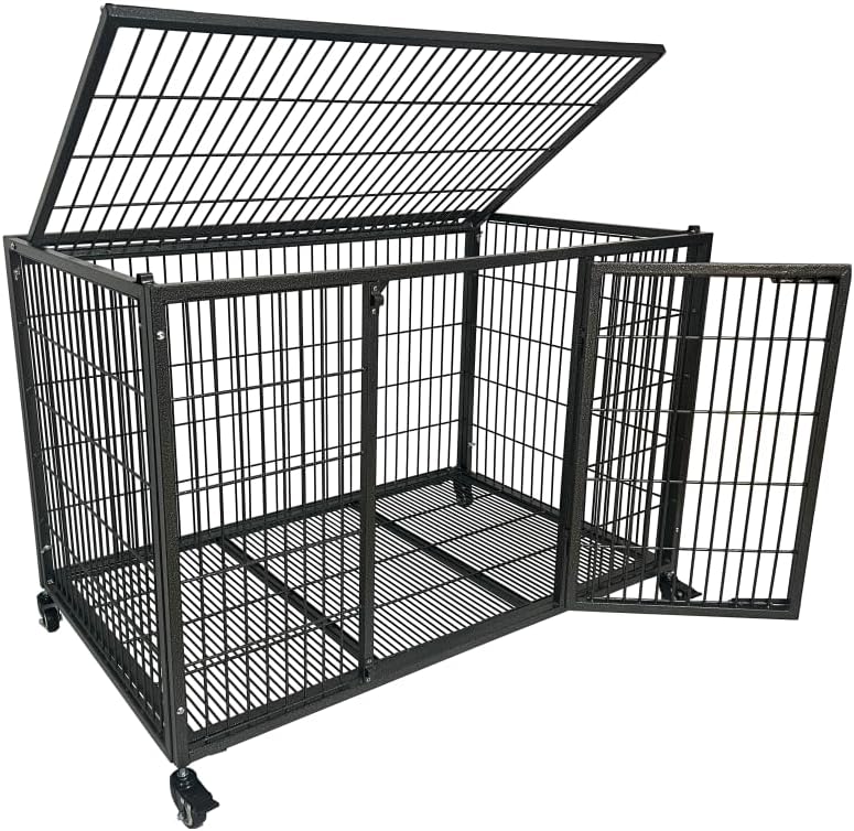 37 inch Heavy Duty Wire Dog Crate for Large Dogs by BOLDBONE