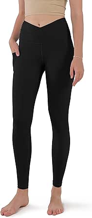 ODODOS Gathered Cross Waist Yoga Pants for Women - Perfect Fit