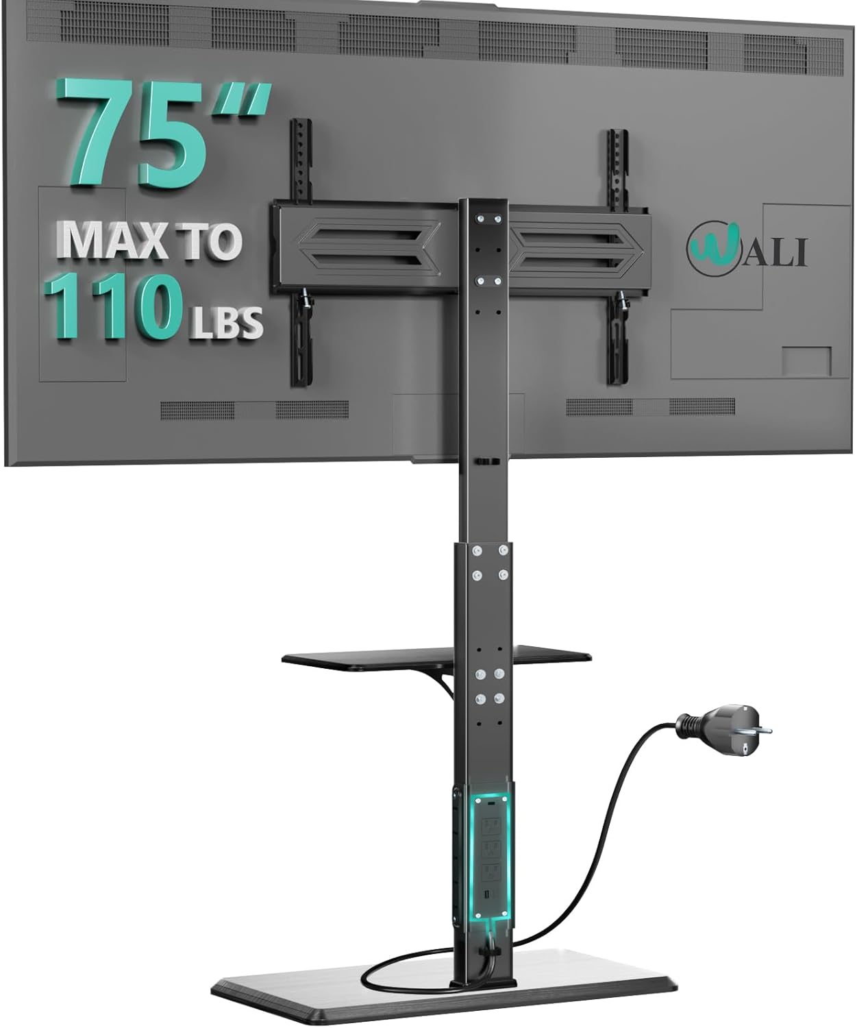 WALI Floor TV Stand with Power Outlet for 32-75 inch TVs