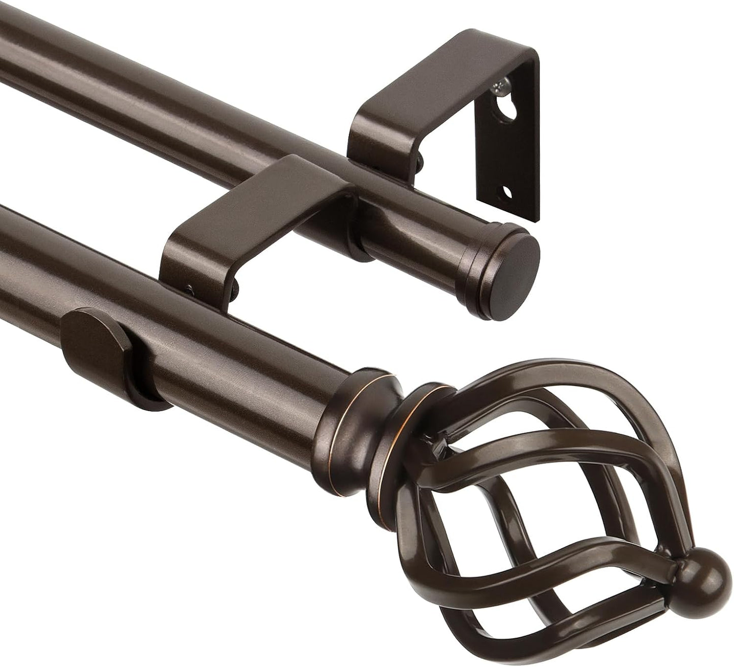 KAMANINA Double Curtain Rods 66 to 120 Inches for Elegant Windows