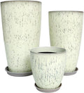 24, 21, 11 in Large Plastic Planters Set of 3 - Tall Indoor/Outdoor