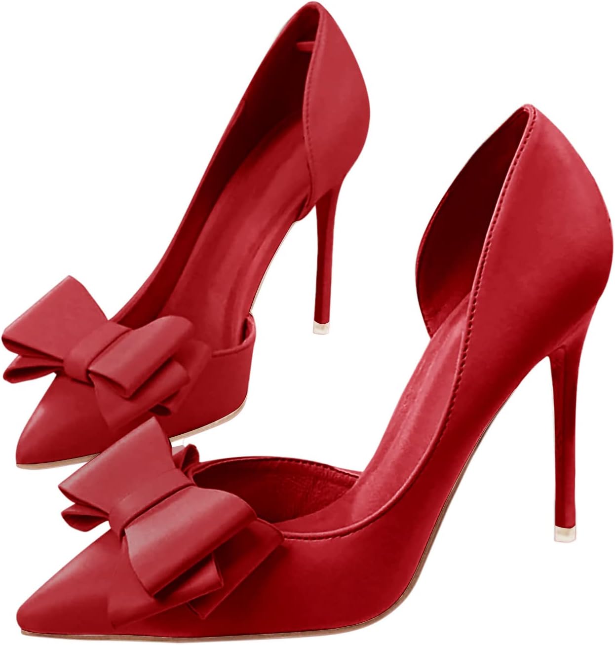 Womens Bow Heels Closed Pointed Toe Dress Shoes for Every Occasion
