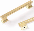 Brushed Brass 5 in Cabinet Handles 6 Pack - Solid Pulls
