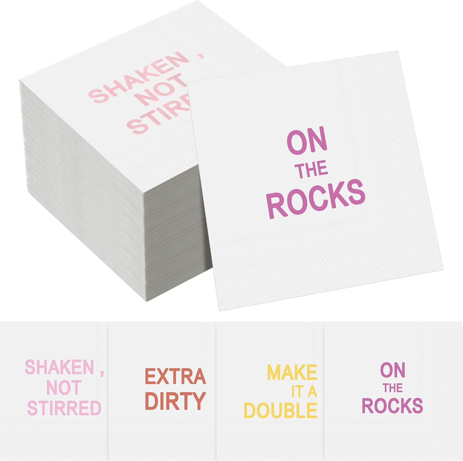 50 Happy Hour Cocktail Napkins ~ Vibrant Colors for Parties